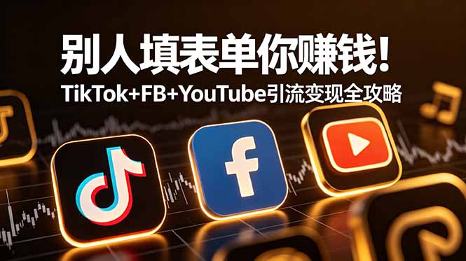 别人填表单你赚钱！TikTok+FB+YouTube 引流变现全攻略【原创双语字幕】-聚力云网创