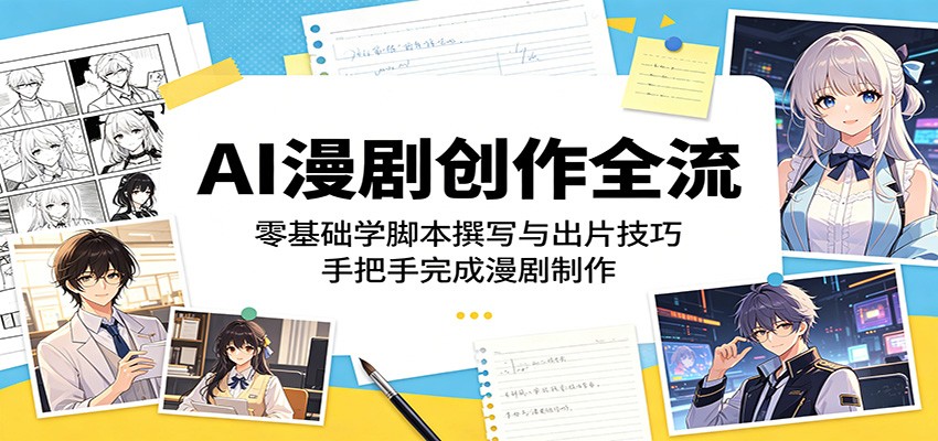 AI漫剧创作全流程：零基础学脚本撰写与出片技巧，手把手完成漫剧制作-聚力云网创