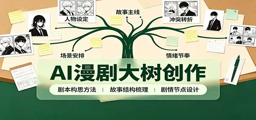 AI漫剧大树创作：剧本构思课程讲解，软件插件配置，配套工具资料完整梳理-聚力云网创