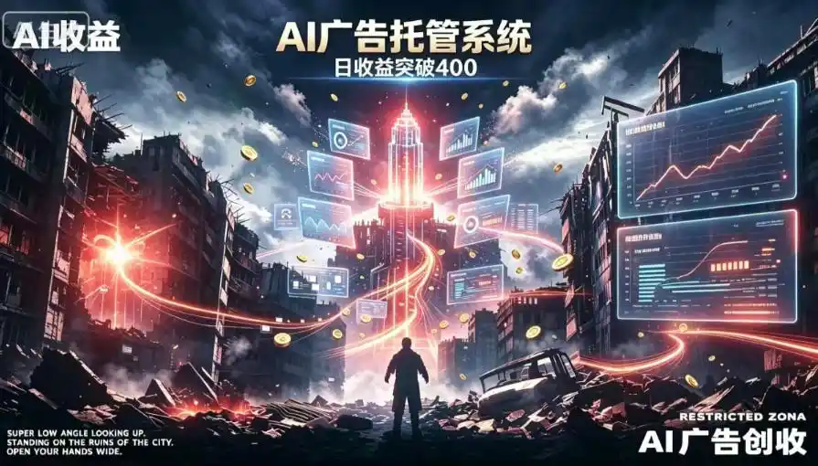 AI智能广告，全自动化运行，单日可达400+，小白新手0基础上手【揭秘】-聚力云网创