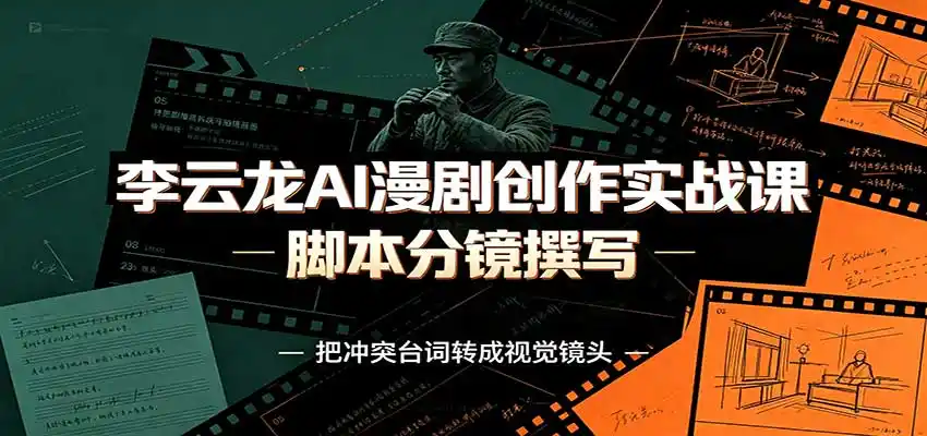 李云龙AI漫剧创作实战课:角色人设还原,脚本分镜撰写,AI漫剧成片完整制作教学-聚力云网创