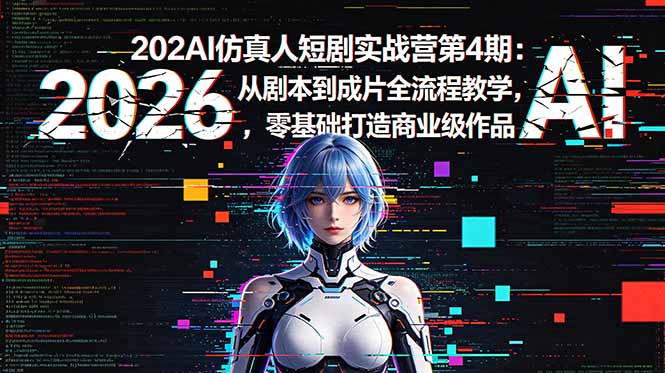 2026AI仿真人短剧实战营第4期：从剧本到成片全流程教学，零基础打造商业级作品-聚力云网创