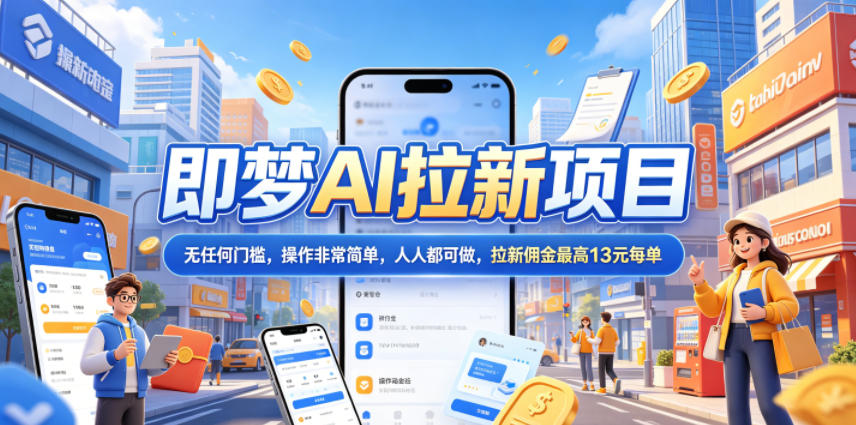 2026年即梦AI拉新项目最新玩法,无任何门槛,操作非常简单,人人都可做,拉新佣金最高13米每单(更新07月25日)-聚力云网创