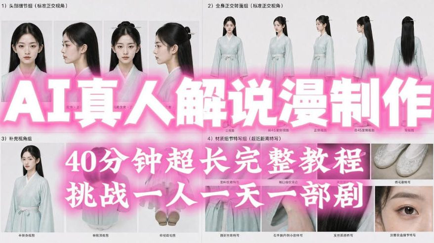 2026年AI真人解说漫剧自动批量化制作教程，40分钟超长完整，自动批量化制作，挑战一人一天一部剧！-聚力云网创