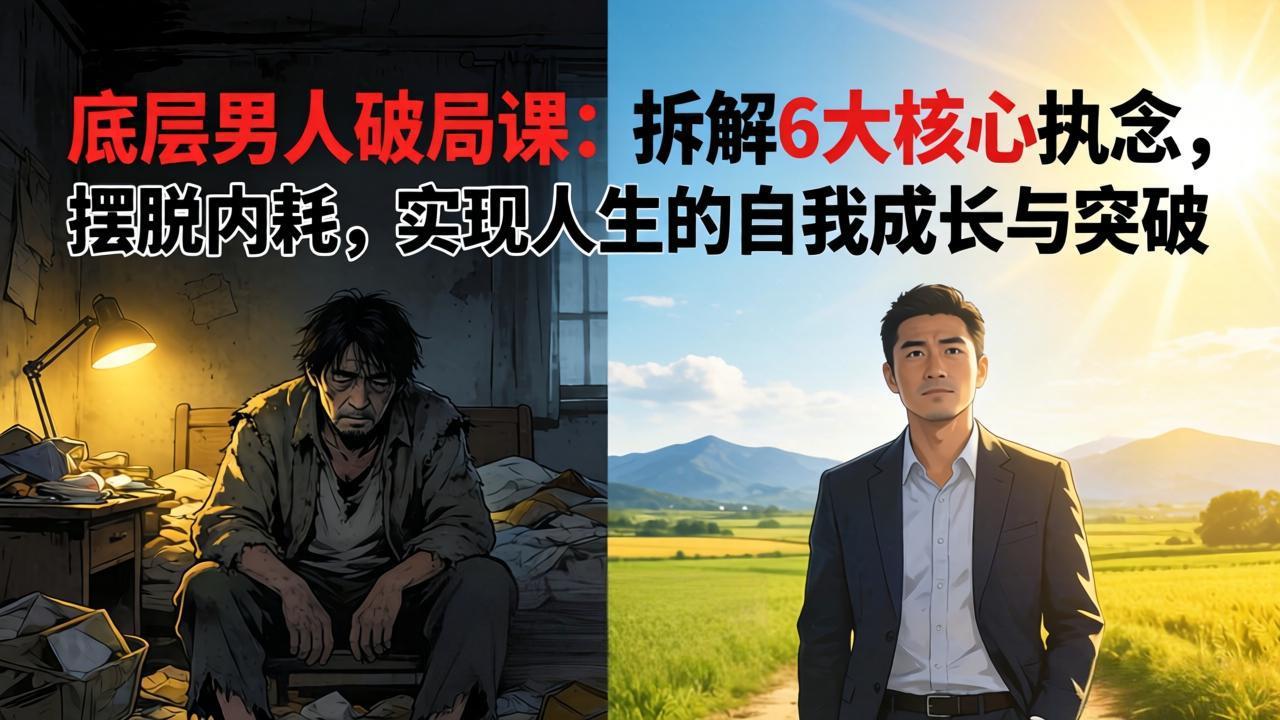 付费文章：底层男人破局课：拆解 6 大核心执念，摆脱内耗，实现人生的自我成长与突破-聚力云网创
