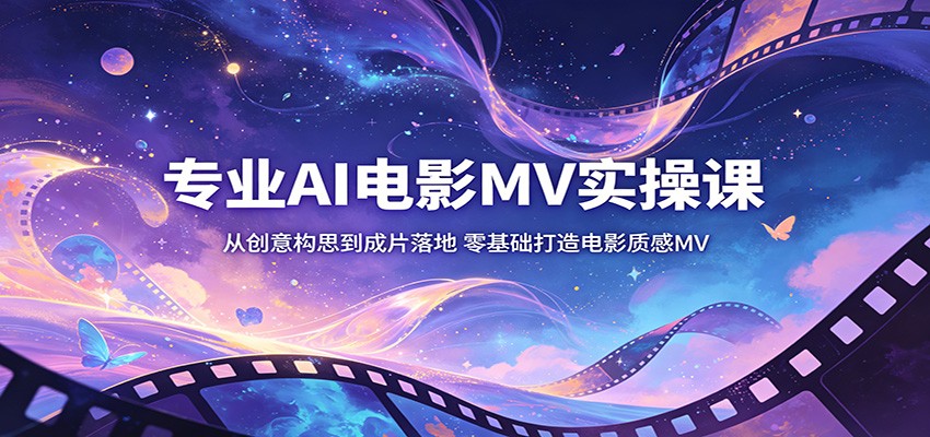专业AI电影MV实操课：从创意构思到成片落地，零基础打造电影质感MV-聚力云网创