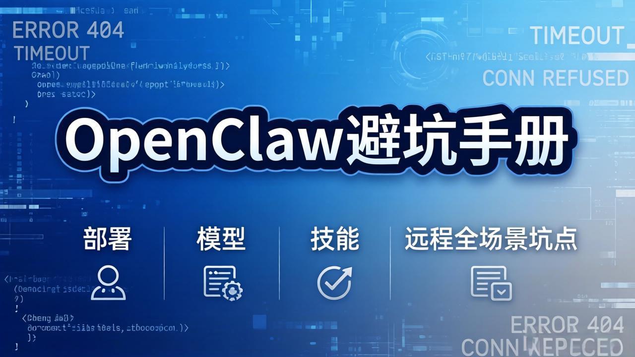 OpenClaw避坑手册:部署+模型+技能+远程全场景坑点,一次性给你说全,少走弯路-聚力云网创