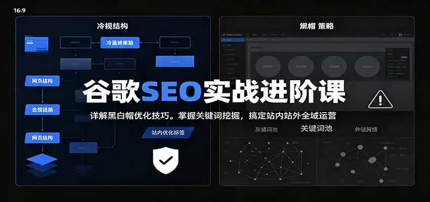 2026谷歌SEO实战进阶课：详解黑白帽优化技巧，掌握关键词挖掘，搞定站内站外全域运营-聚力云网创