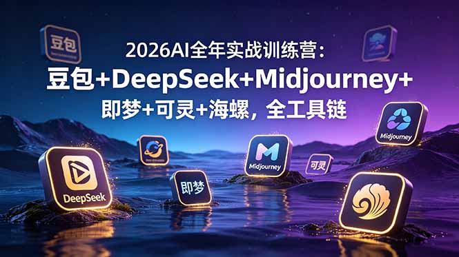 2026AI全年实战训练营：豆包+DeepSeek+Midjourney+即梦+可灵+海螺，全工具链-聚力云网创