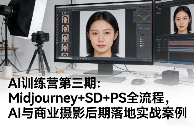 AI训练营第三期：Midjourney+SD+PS全流程，AI与商业摄影后期落地实战案例-聚力云网创