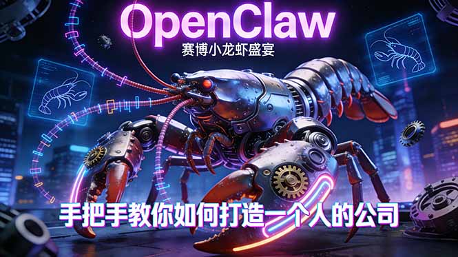 OpenClaw，小龙虾-从产品到爆款的成长之路，手把手教你如何打造一个人的公司-聚力云网创