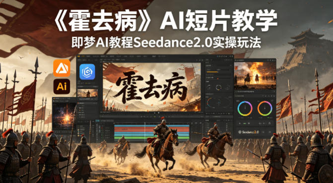 《霍去病》AI短片教学，即梦AI教程Seedance2.0实操玩法-聚力云网创