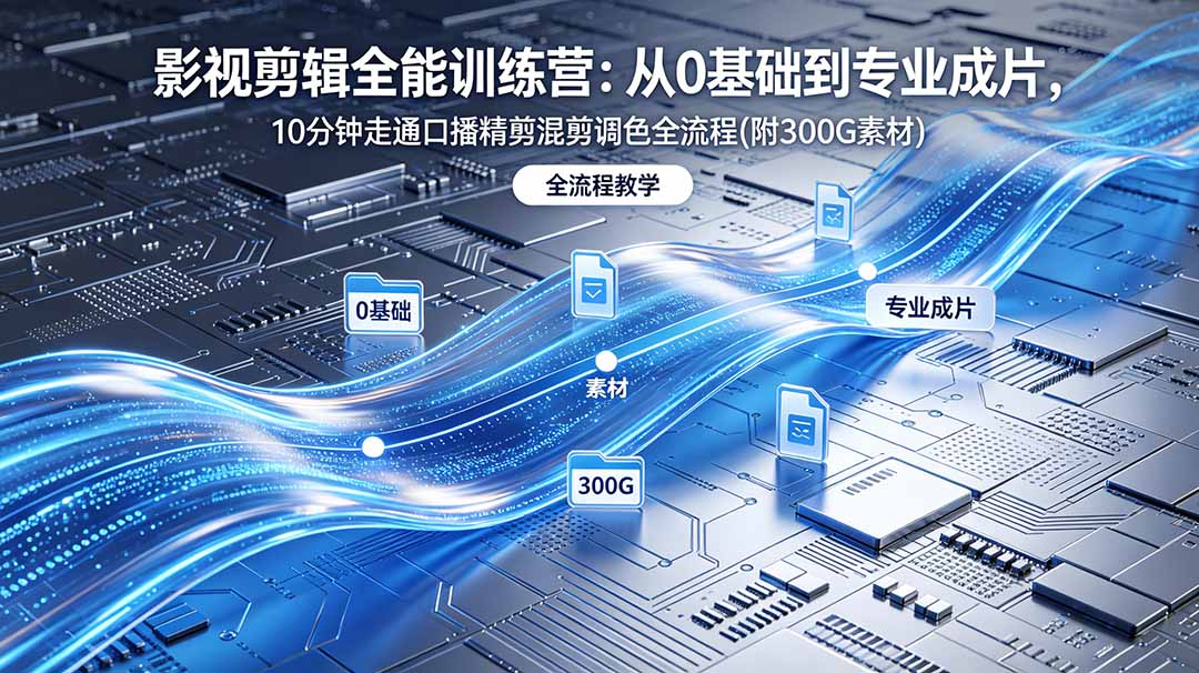 2026影视剪辑全能实战课｜0基础到专业成片，全流程教学，高清带300G素材-聚力云网创