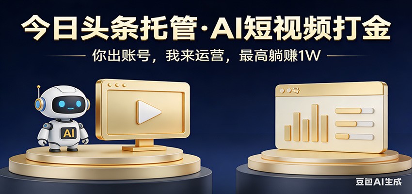 头条号AI托管，我提供作品，你提供账号，每天5分钟发布，小白躺赚3000+-聚力云网创