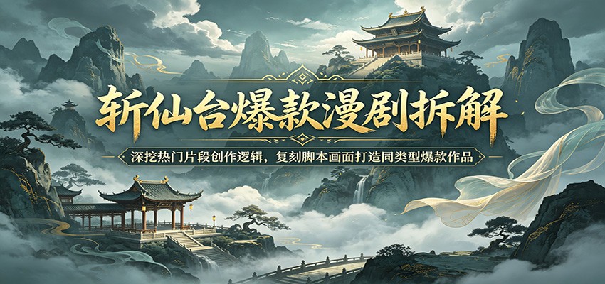 斩仙台爆款漫剧拆解:深挖热门片段创作逻辑,复刻脚本画面打造同类型爆款作品-聚力云网创