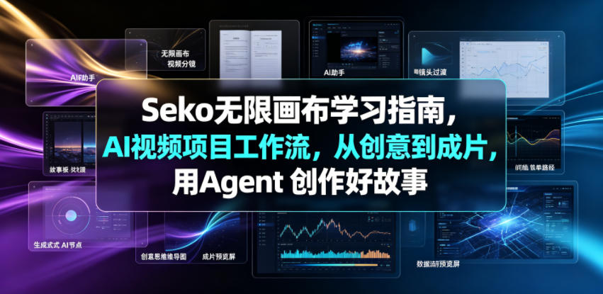 Seko无限画布学习指南，AI视频项目工作流，从创意到成片，用Agent 创作好故事-聚力云网创