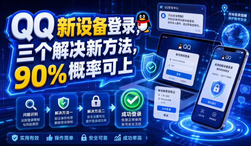 QQ新设备登录,三个解决新方法,90%概率可上-聚力云网创