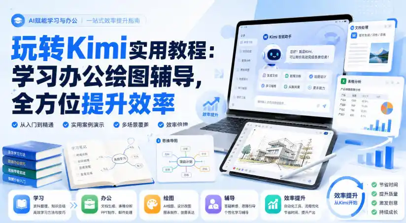 玩转Kimi实用教程:学习办公绘图辅导,全方位提升效率-聚力云网创