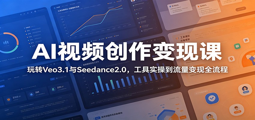 AI视频创作变现课：玩转Veo3.1与Seedance2.0，工具实操到流量变现全流程-聚力云网创