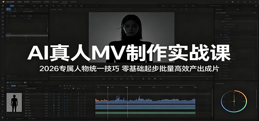 AI真人MV制作实战课:2026专属人物统一技巧,零基础起步批量高效产出成片-聚力云网创