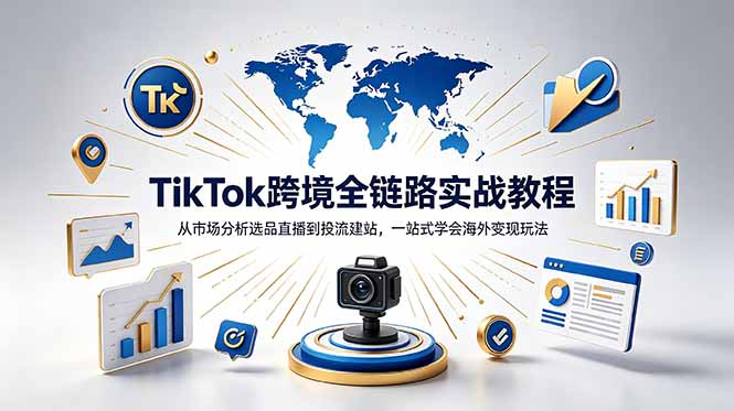 TikTok+独立站跨境基础全套教程，拆解平台盈利逻辑，新手从零跑通变现全流程-聚力云网创