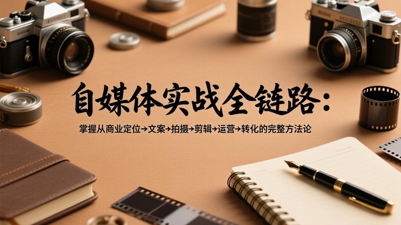 自媒体实战全链路:掌握从商业定位→文案→拍摄→剪辑→运营→转化的完整方法论-聚力云网创