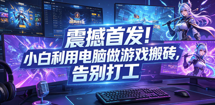 震撼首发！小白利用电脑做游戏搬砖，告别打工【揭秘】-聚力云网创