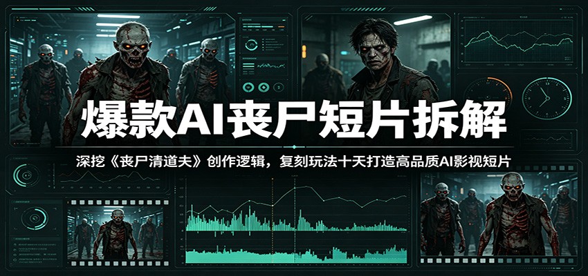 爆款AI丧尸短片拆解:深挖《丧尸清道夫》创作逻辑,复刻玩法快速打造高品质AI影视短片-聚力云网创
