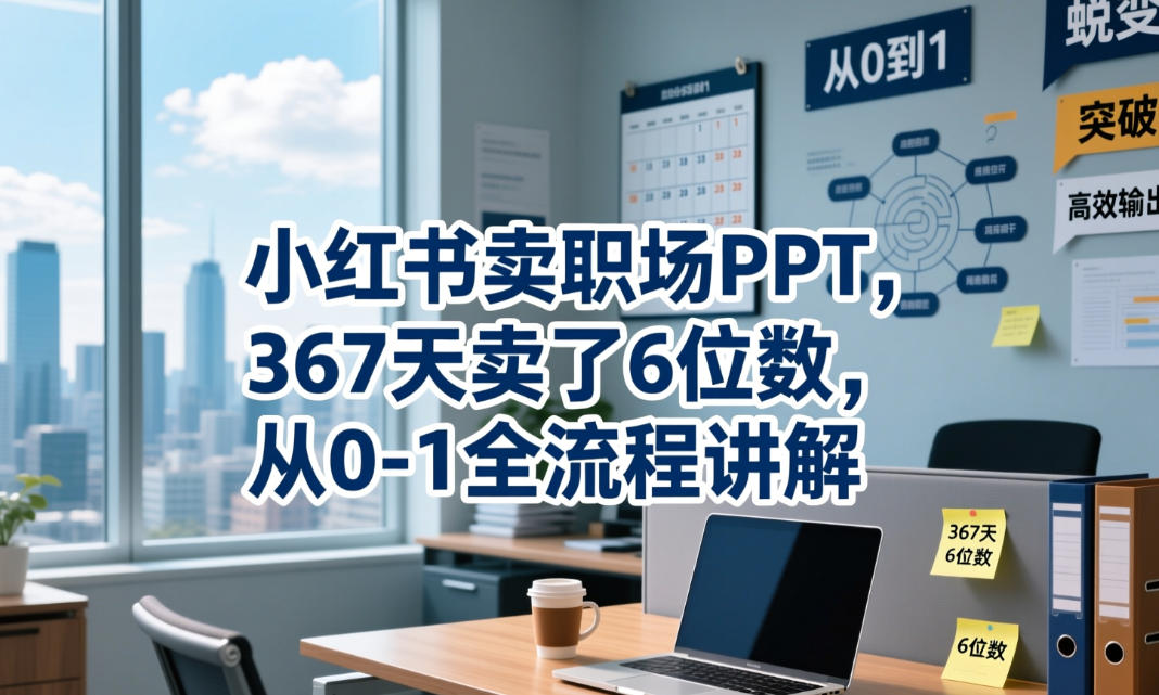 小红书卖职场PPT，367天卖了6位数，从0-1全流程讲解-聚力云网创