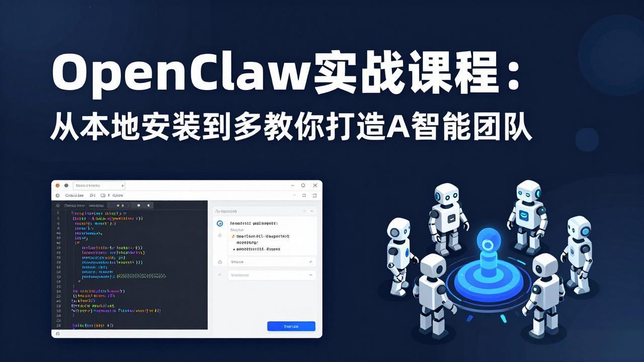 OpenClaw实战课程:从本地安装到多Agent协同,手把手教你打造AI智能团队-聚力云网创