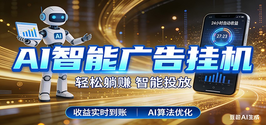 智能广告挂机新时代，利用碎片化时间实现稳定被动收益，AI帮你持续盈利-聚力云网创