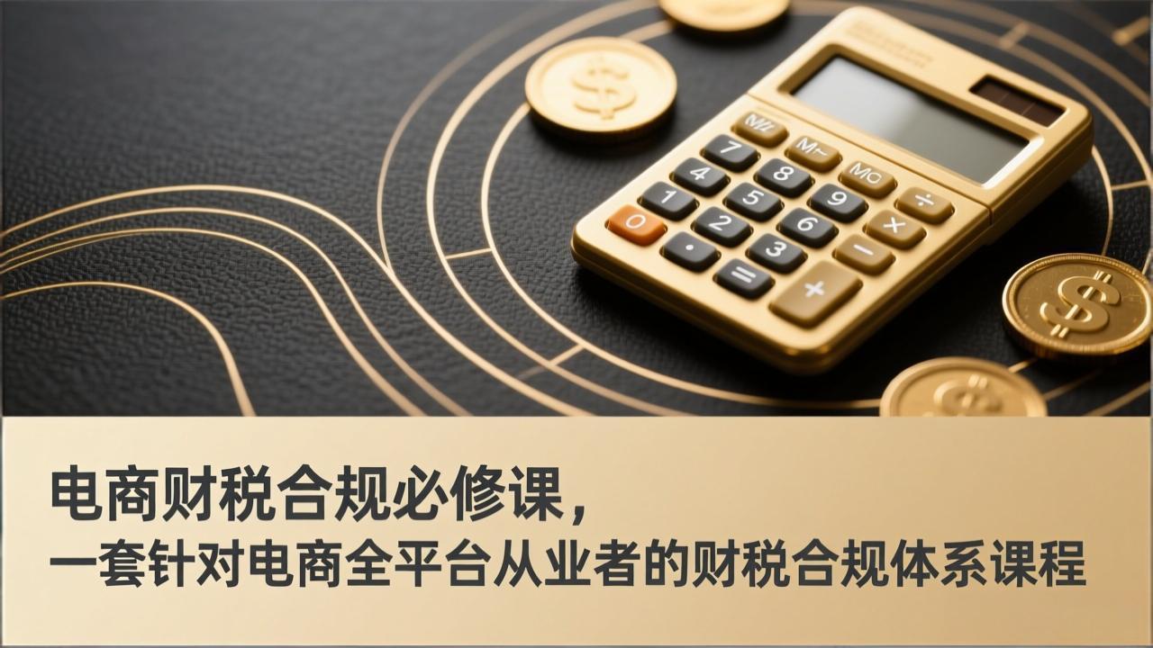 电商财税合规必修课，是一套针对电商全平台从业者的财税合规体系课程-聚力云网创