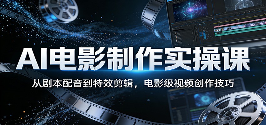 AI电影制作实操课:从剧本配音到特效剪辑,电影级视频创作技巧-聚力云网创