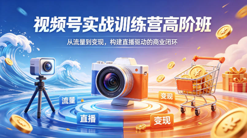 视频号实战训练营高阶班，从流量到变现，构建直播驱动的商业闭环(26年4月)-聚力云网创