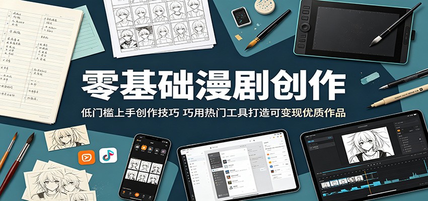 零基础漫剧创作:低门槛上手创作技巧,巧用热门工具打造可变现优质作品-聚力云网创