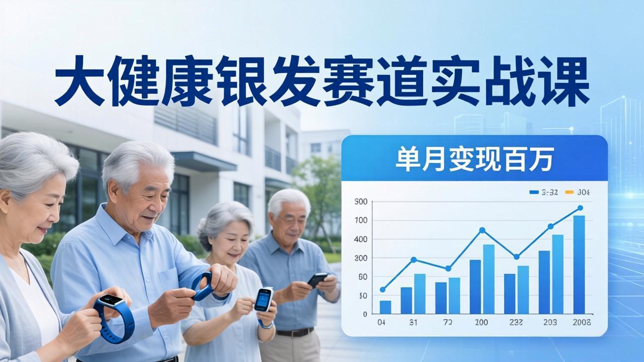 大健康银发赛道实战课:拆解视频号线索型 IP 单月变现百万逻辑,教你精准获客高效变现-聚力云网创