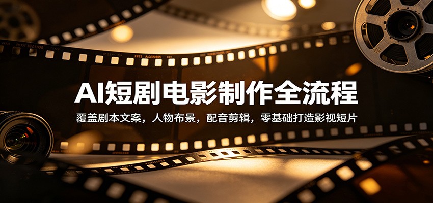 AI短剧电影制作全流程：覆盖剧本文案，人物布景，配音剪辑，零基础打造影视短片-聚力云网创