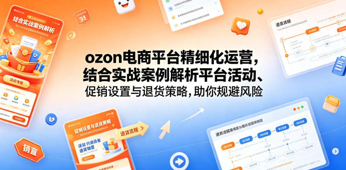 ozon电商平台精细化运营,结合实战案例解析平台活动、促销设置与退货策略,助你规避风险、提升销量-聚力云网创