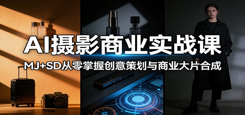 AI摄影商业实战课：MJ+SD从零掌握创意策划与商业大片合成-聚力云网创