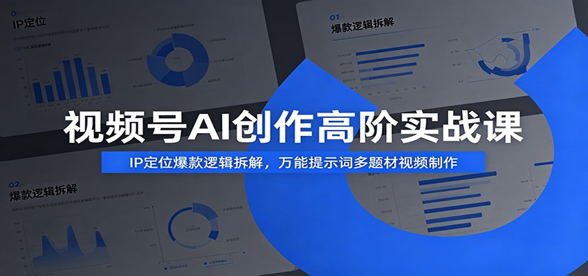 视频号AI创作高阶实战课：IP定位爆款逻辑拆解，万能提示词多题材视频制作-聚力云网创