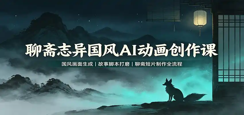 聊斋志异国风AI动画创作课:国风画面生成,故事脚本打磨,聊斋短片制作全流程-聚力云网创