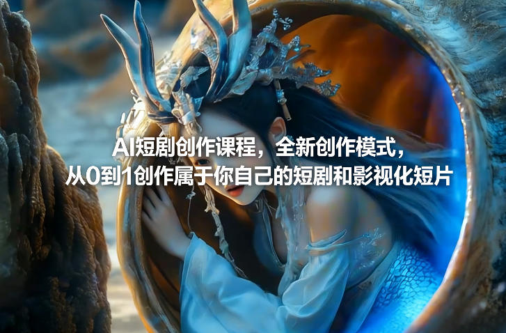 AI短剧创作课程，全新创作模式，从0到1创作属于你自己的短剧和影视化短片-聚力云网创