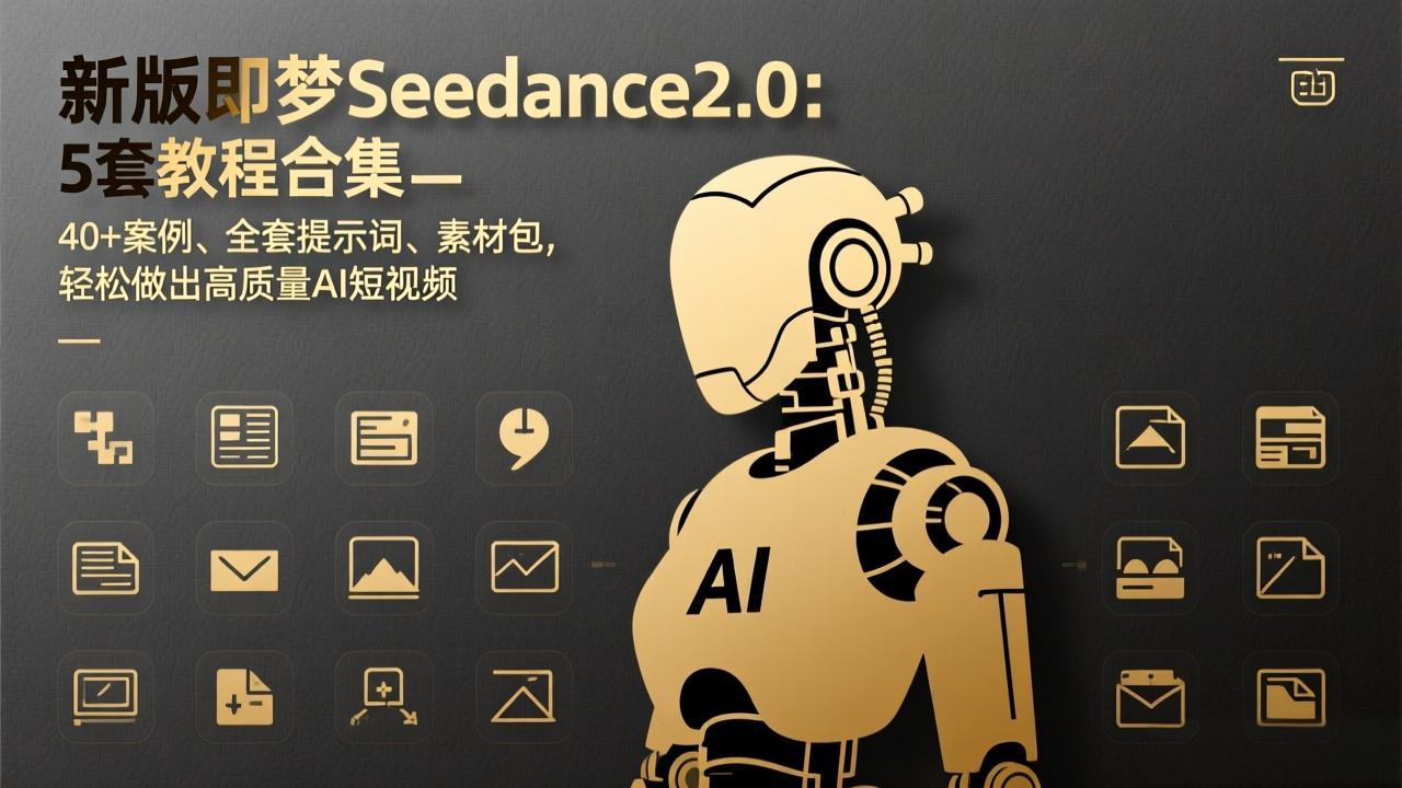 新版即梦Seedance2.0：5套教程合集，40+案例、全套提示词、素材包，轻松做出高质量AI短视频-聚力云网创