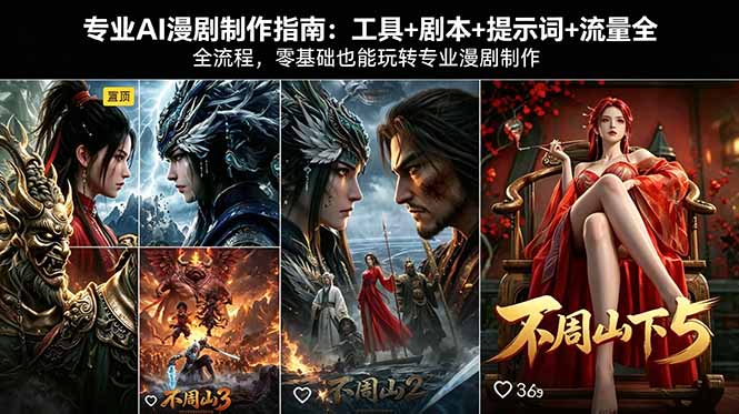 专业AI漫剧制作指南：工具+剧本+提示词+流量全流程，零基础也能玩转专业漫剧制作-聚力云网创