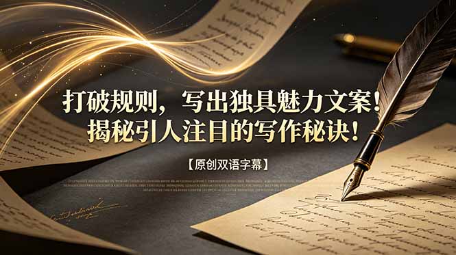 打破规则,写出独具魅力文案!揭秘引人注目的写作秘诀!【原创双语字幕】-聚力云网创