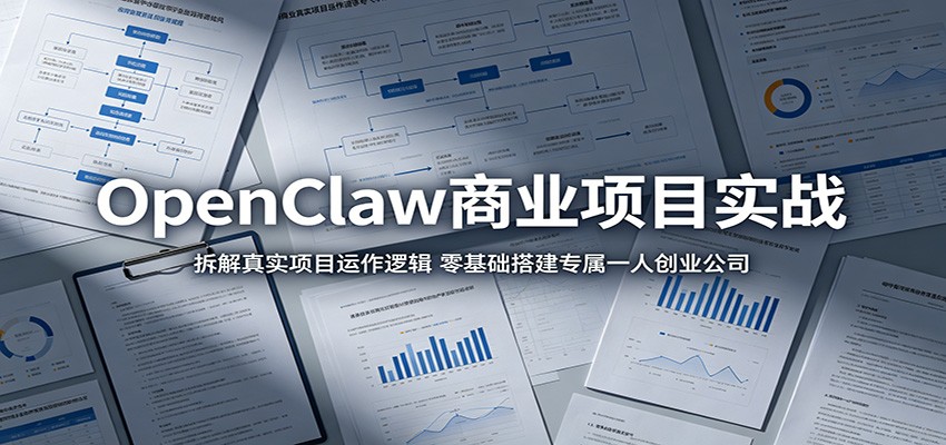 OpenClaw商业项目实战：拆解真实项目运作逻辑，零基础搭建专属一人创业公司-聚力云网创