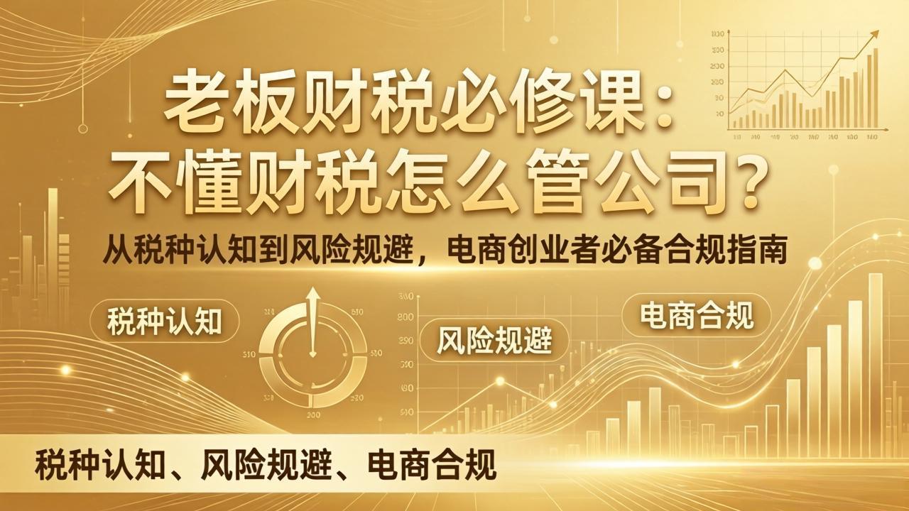 老板财税必修课:不懂财税怎么管公司?从税种认知到风险规避,电商创业者必备合规指南-聚力云网创
