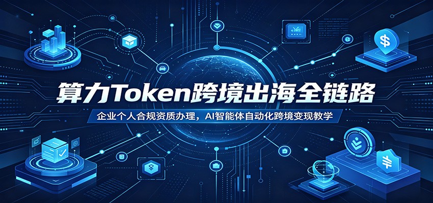 算力Token跨境出海全链路：企业个人合规资质办理，AI智能体自动化跨境变现教学-聚力云网创