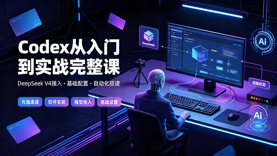 Codex从入门到实战完整课｜充值·安装·接入DeepSeek，记忆·插件·Skill·CLI·MCP全拆解-聚力云网创