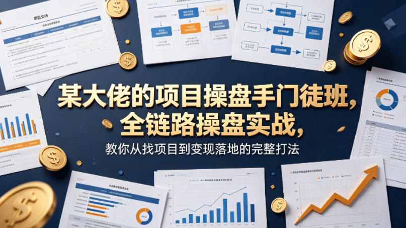 某大佬的项目操盘手门徒班,全链路操盘实战,教你从找项目到变现落地的完整打法-聚力云网创